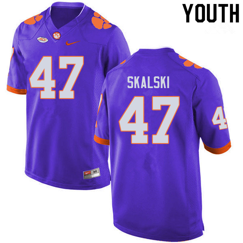 Youth #47 James Skalski Clemson Tigers College Football Jerseys Sale-Purple